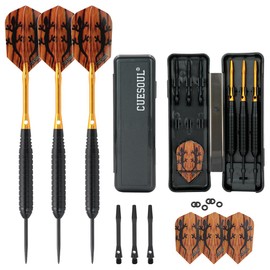 CUESOUL 23 Gramm Steel Dartpfeile - Schwarze Beschichtung Messing Fässer STBS051