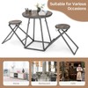 COSTWAY Bar Table and Stools Set of 3, Round Pub