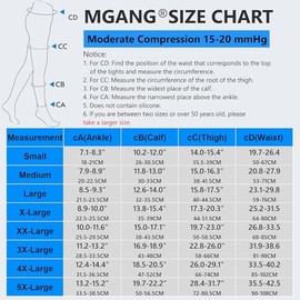 MGANG® Medias de compresión, puntera cerrada, medias de alta compresión de cintura opacas, 15-20 mmHg, medias médicas de apoyo firme para unisex, edem