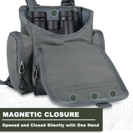 LUCKY CLOVER Binocular Harness Chest Pack with Rangefinder Pouch: Hunting Chest Pack Front Pouch Bino Adjustable Vest Bags, Bino Harness Great for Hunting, Hiking, and Shooting