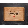 Custom Name Red Heart Wooden Chopping Board - Home &
