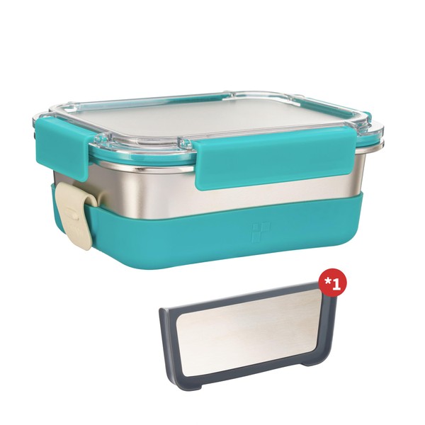41Oz Extra Large Stainless Steel Lunch Box,with Silicone Sleeve Bento