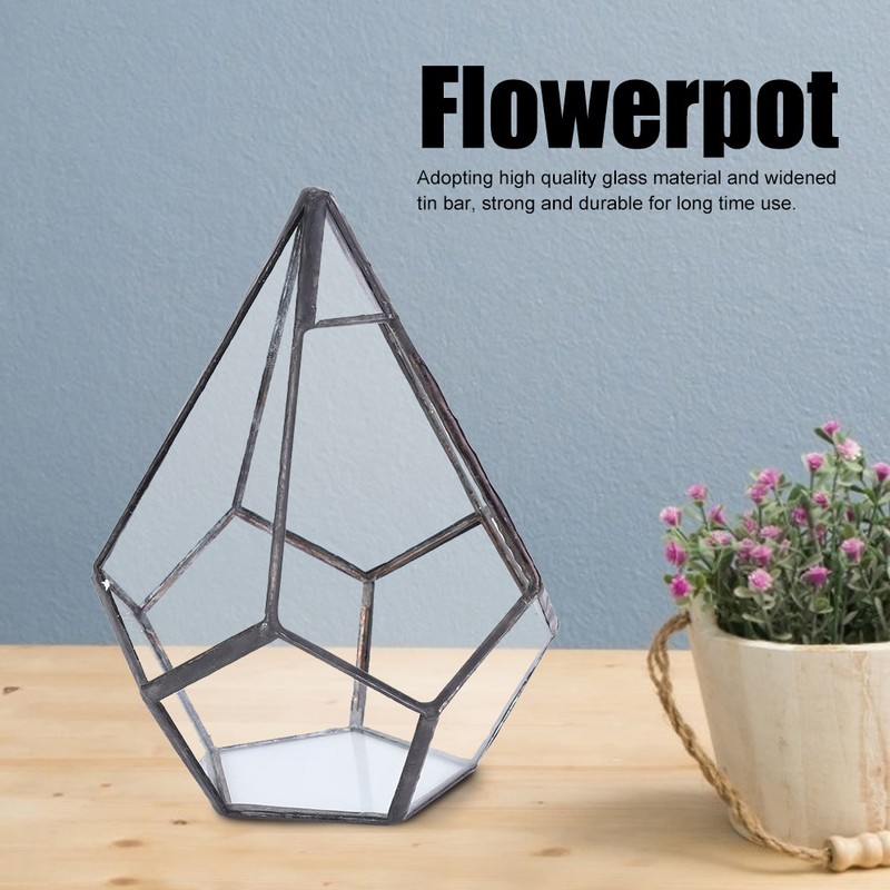 Stylish Geometric Shape Flowerpot Glass Plant Planter Succulent Plants Container