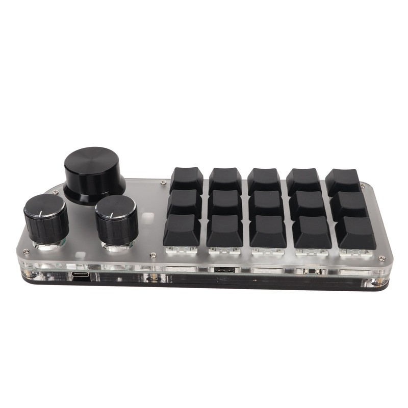 USB Mini 15 Key Keypad with 3 Knobs Type C