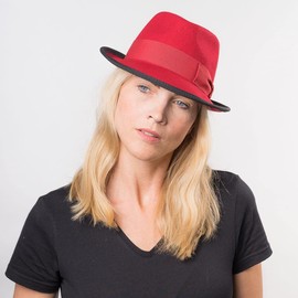 Lipodo Classic Wool Trilby Felt Hat Women/Men – Wool Hat Made in Italy – Hat Made of Wool Felt – Trilby Hat Summer/Winter – Fedora, black