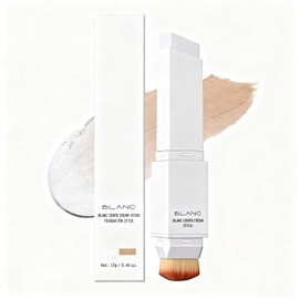 Color Changing Foundation Stick, Korean Foundation Stick with Makeup Brushes, Buildable Coverage with Collagen Complex, Suitable for All Skin Types (natural)