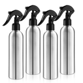DMuuuDM 250ml/8 Oz Aluminum Spray Bottles,Empty Reusable Heavy Duty Mist Spray & Water Sprayer,Pressure Sprayer Spray Pump Bottles for Home Garden Plant Household Cleaning Solutions-Pack of 4
