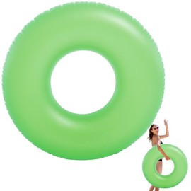 MORAINJAY Swimming Rings for Adults,Green Transparent Inflatable Pool Floats for Age 12+,91cm/36″ Pool Float Swim Tubes Giant,Summer Swimming Pool Water Beach Toys,Pool Party Decorations,Summer Gift