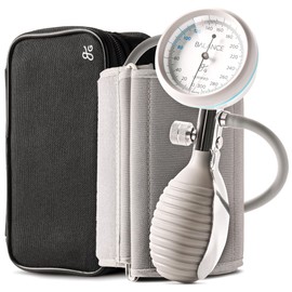 Greater Goods Sphygmomanometer, Latex-Free Manual Blood Pressure Cuff, Home Use, Elderly Care with Carrying Case, Cloud Gray
