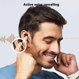 Xmenha Wireless Active Noise Cancelling Touch Screen Earbuds with Touch Screen ANC Transparency Mode Blue Tooth Ear Buds Active Noise Canceling Bluetooth Touchscreen Earbuds for Small Ear Canals