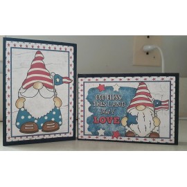 Unbranded Set Of  2 Gnomes USA 4th July Fireworks farm truck Signs 5x4 inch for Tier Tray