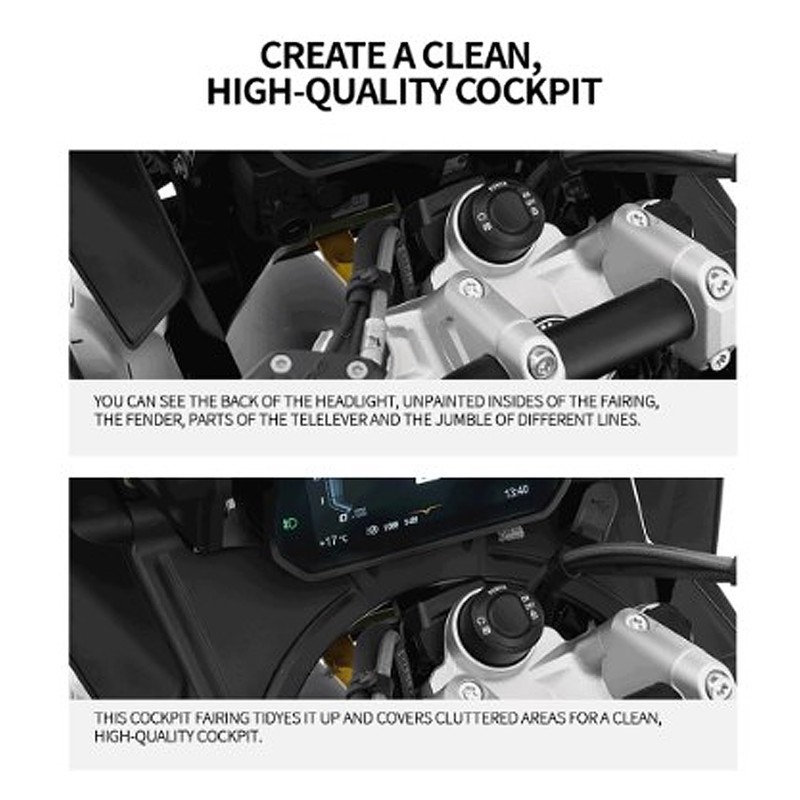 Forkshield Updraft Deflector Shockproof Black Motorcycle Airflow Wind Deflector Fit