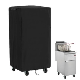 Safipotts Deep Fryer Cover Compatible with Kratos Commercial 50lb.Mobile Fryer-Natural Gas, 420D Heavy Duty Waterproof Floor Fryer Cover, Black (35.5''L x 21''W x 44''H)