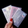 LIUJZZJ 100 Pieces Plastic ID Credit Card Holder Vertical Business