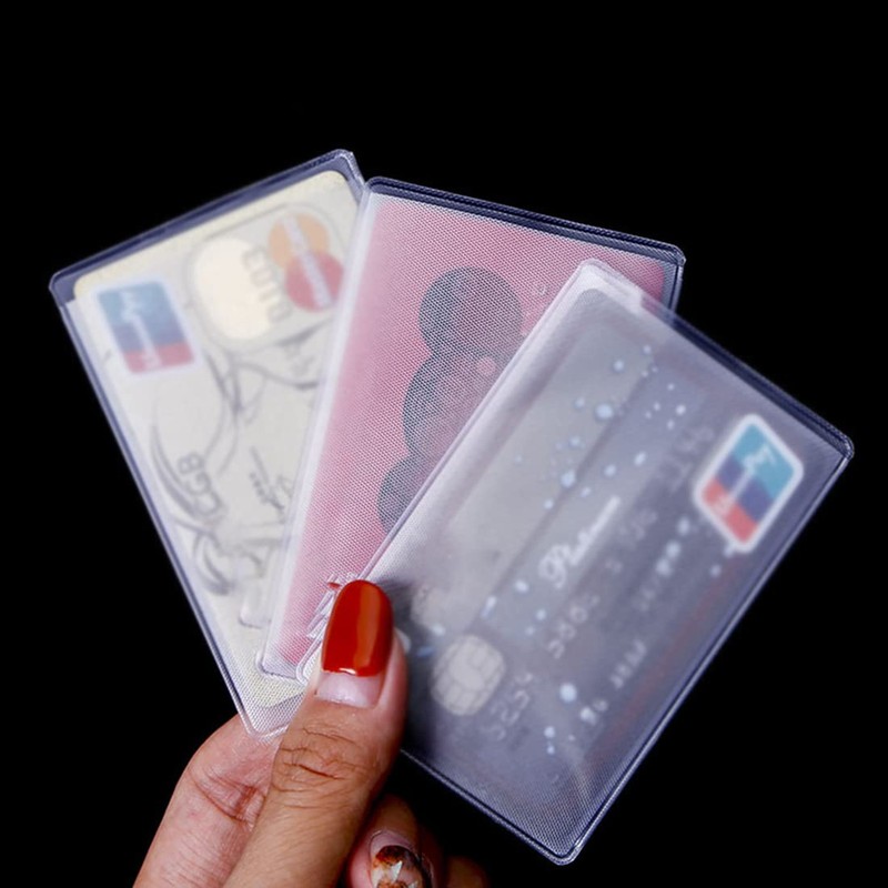 LIUJZZJ 100 Pieces Plastic ID Credit Card Holder Vertical Business