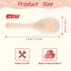 Morcheiong 24Pcs DIY Mini Wooden Maracas for Kids with 24Pcs Multicolor Pens, Fiesta Mexican Maracas Favors, Cinco De Mayo Party Supplies Decorations