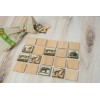 PoppyBabyCo Wooden Memory Matching Game with a Linen Storage Bag,