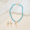 Fish Necklace Earrings Set Blue Beaded Necklace Charm Necklaces for