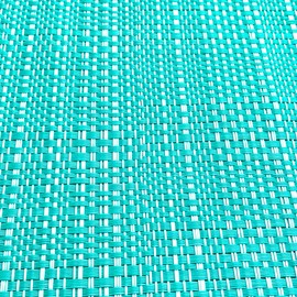 CAIT CHAPMAN HOME COLLECTION Texture Design Woven PVC Rectangular Heat Insulation Texteline Table Runner (Aqua)