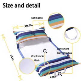 FindUWill Pool Hammock Floats, XL, 2Pack Inflatable Water Floaties 4-in-1 (Saddle, Lounge Chair, Drifter), Lounger for Adults