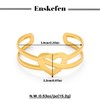 ENSKEFEN Double-layer Gold Cuff Bracelets for Women Chunky Hammered Hollow