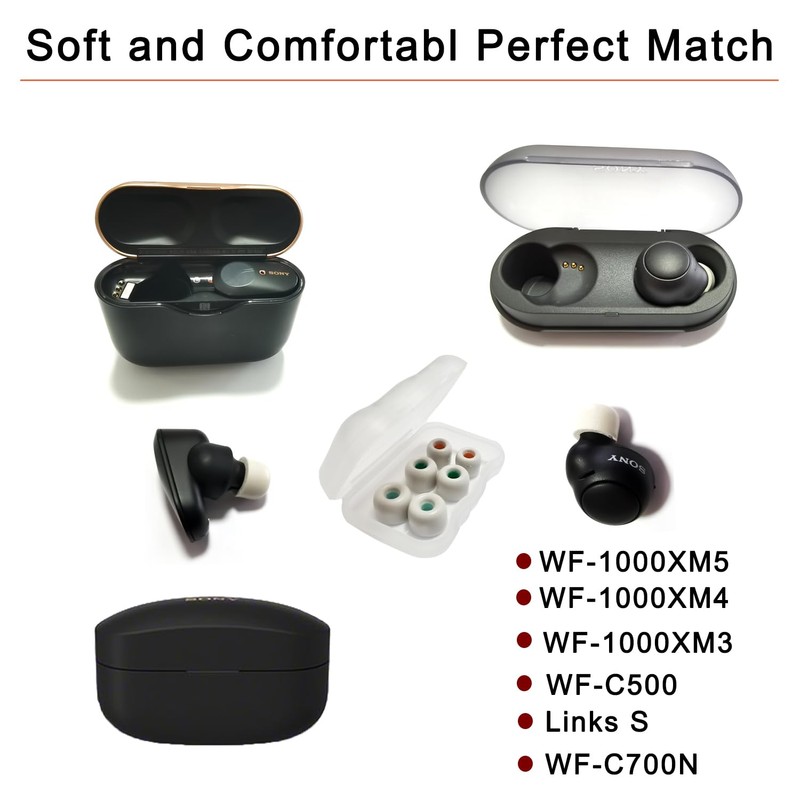 Mijusun Foam Ear Tips for Sony WF-C500, LinkBuds S, WF-1000X5,