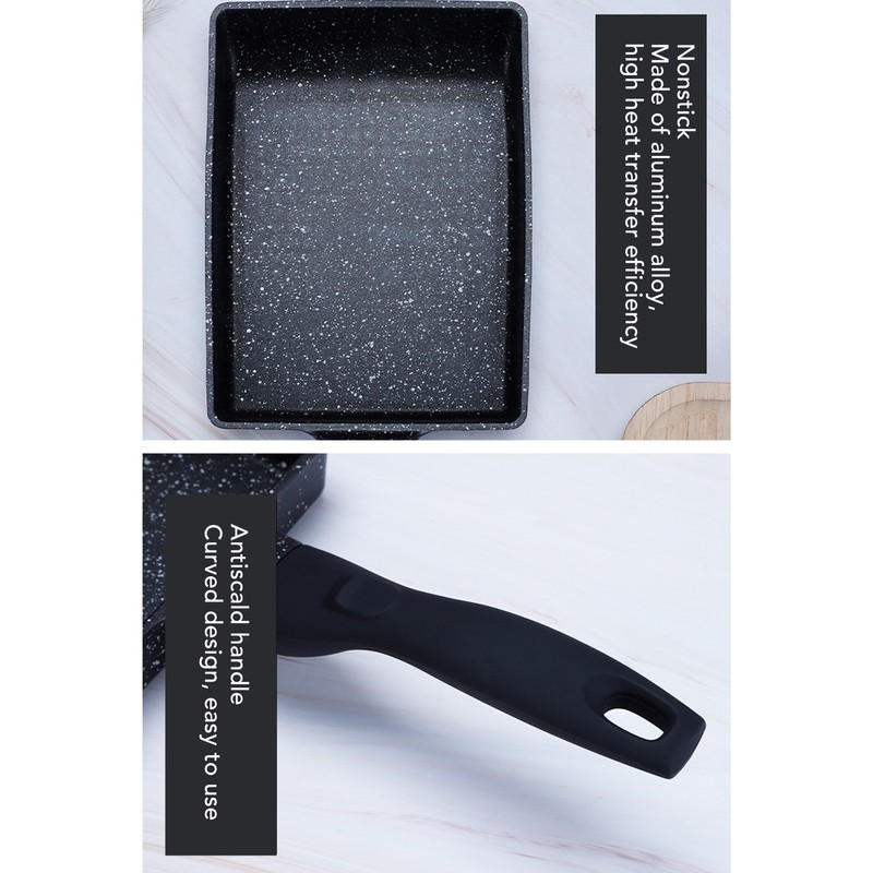 Rectangular Frying Pan Thickened Aluminum Alloy Nonstick Coating Cooking Pan