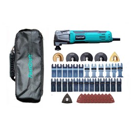 FastCraft 42pc Multi Tool Blade & Sander Set - Oscillatong Tool + 40pc PRO Blades & Sanders - All in a Tote [BULK Pack No Clamshell]