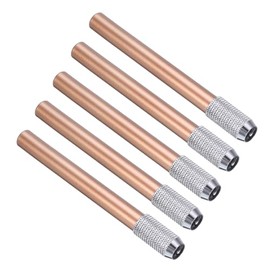PATIKIL Extensores de Lápiz, 5 Piezas de Soporte de Lápiz de Metal Ajustable para Lápiz de Pluma para Lápiz Corto de Lápiz de Colores de Crayón de Oficina de Escritura, Naranja