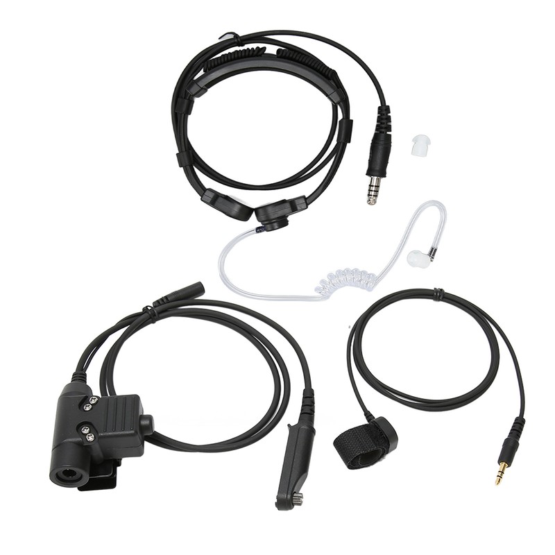 Throat Mic Headset 7.1mm Plug with PTT Adapter Push to