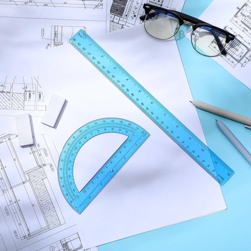 Zonon 2 Pcs 12 Inch Clear Ruler and 6 Inch