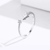 Cubic Zirconia Little Butterfly Open Statement Rings S925 Sterling Silver