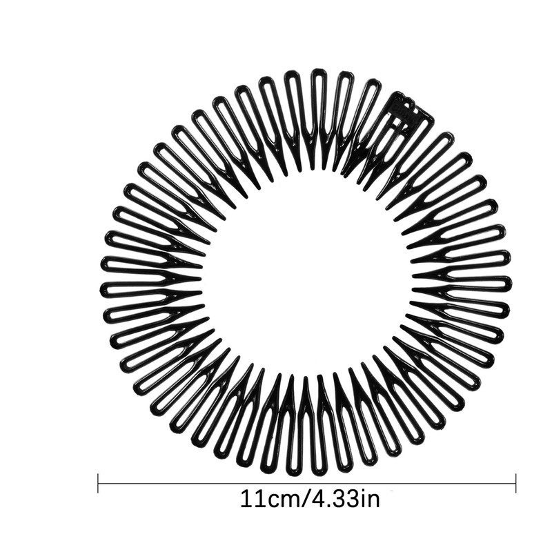 4 Pcs Stretch Hair Comb Band, Flexible Plastic Circle Comb