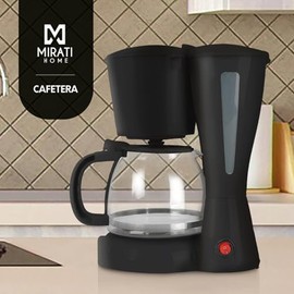 Cafetera Mirati. 1.2 Litros, 900 Watts, Vaso de cristal, Filtro Lavable. Color negro. Modelo MBC01N                                                   