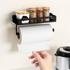 ZDDLOINP Spice Rack with Kitchen Roll Holder and Hook, Spice