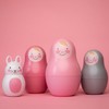 Rosa & Bo RBPnk01 Nesting Dolls, Pastel Pink
