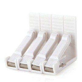 Pack of 4 Tablecloth Clips, White Plastic Clips, Adjustable High Clamp, Support Desk Thickness Max. Approx. 4.5 cm, Tablecloth Clip for Garden, Picnics, Party, Kitchen and Restaurant. 5.8 x 5.8 x 1.5