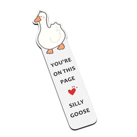 Funny Christmas Bookmark Stocking Stuffers for Women Men Cute Silly Goose Book Marks for Son Daughter from Mom White Elephant Gifts Thanksgiving Birthday Gag Gifts for Book Lovers Coworkers Friends