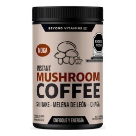 Cafe Soluble Con Hongos | Hongos Adaptógenos Melena De Leon, Chaga Y Shiitake | Mushroom Coffee Bajo En Calorías - Concentración | Cafeina Nootrópicos Hombre / Mujer - Energía Natural (sabor Moka)