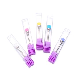 Baluue 5pcs Nail Drill Bits Cleaning Brush Professional Nail Art Dust Removal Tool Transparent Yellow for Manicurists and Beginners