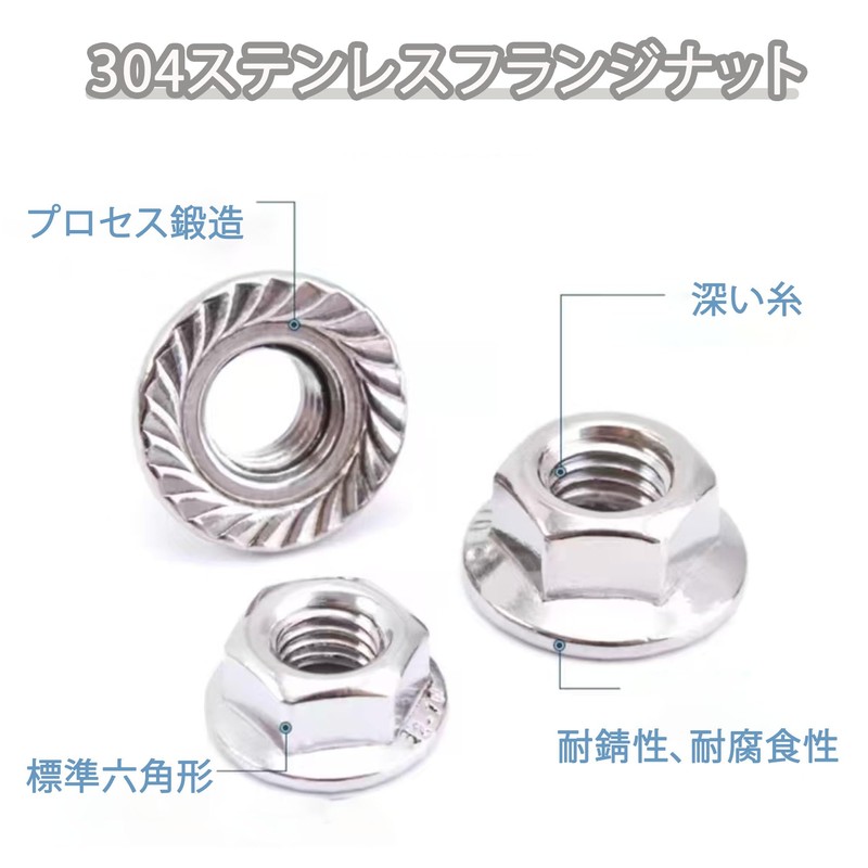 DEVENTORZ Hex Flange Nuts 20pcs Hex Lock Nuts Flanged Lock