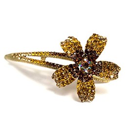 Hair Sticks for Buns Faux Rhinestone Large Cherry Blossom Hair Bun Sticks Decorative, Light Brown