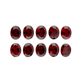 10 PCS, 5x4 MM, AURA GEMS Natural Red Garnet, Brilliant Cut, Oval Shape, Calibrated Stone Jewelry Making, Chakra Energy Healing Gemstone, Real Crystal, Birthstone, Bulk deal