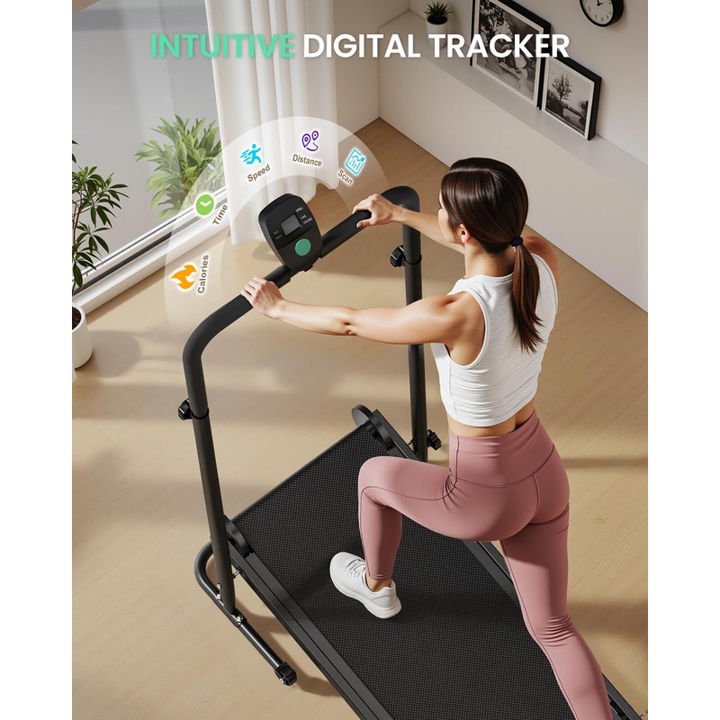 AKLUER Manual Treadmill with Incline - Dual Flywheel, Non-Electric for