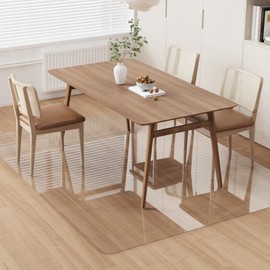 ZPAI Area Floor Mat for Home, 8'×10' Large Transparent No Slip Waterproof Vinyl Area Rug for Living Room, Spill Resistant Hard Floor Protector Cover, Easy Clean Splat Mat for Under High Chair