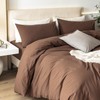 JIYUAN 100% Washed Cotton Duvet Cover Set Comfy Simple Style