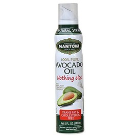 Mantova Avocado Oil Spray, 6 Pack of 5 oz Bottles, Pure & Natural Cooking Spray, Trans Fat & Cholesterol Free, Bag-in-Valve Technology