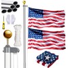 25FT Flag Pole Kit, Heavy Duty 12 Gauge Extra Thick