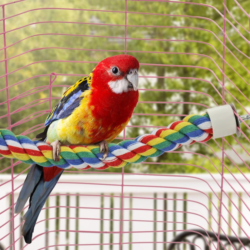 Bird Perch- Cage Rope for Parrot/Parakeet/Cockatiel Bungee Toy Comfy Colorful