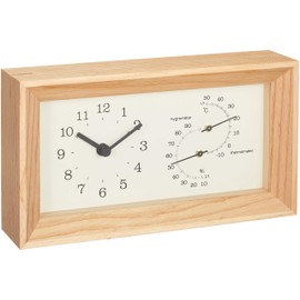 Remnos LC13-14 NT Lemnos Hanging Thermometer/Hygrometer, Analog Frame, Natural Wood